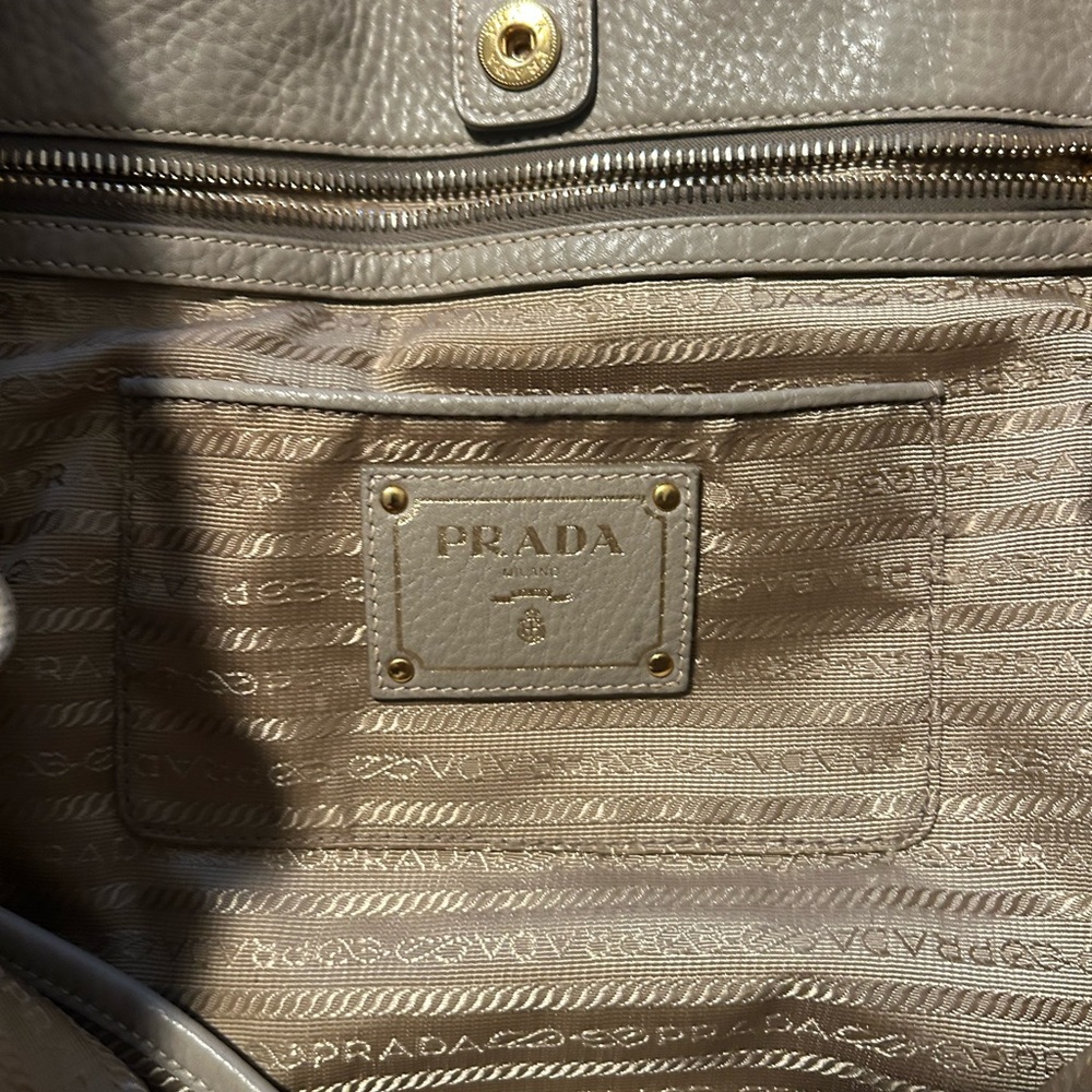 Prada • Taupe Leather Tote Bag • Large - Picture 12 of 16